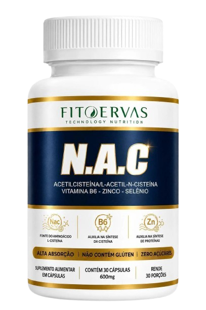 NAC — N-Acetilcisteína — 60 Cápsulas
