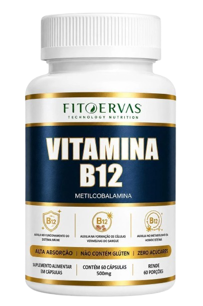 Vitamina B12 Metilcobalamina — 60 Cápsulas